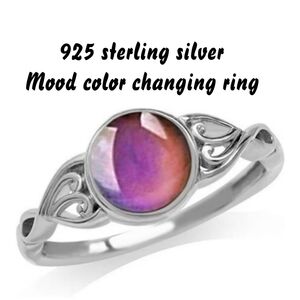 Sterling silver 925 mood ring. Temperature Color changing